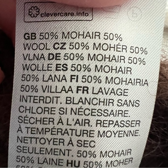 & Other Stories Mohair Wool Checkered Fuzzy Knit Sweater Scandi Small - Picture 14 of 16